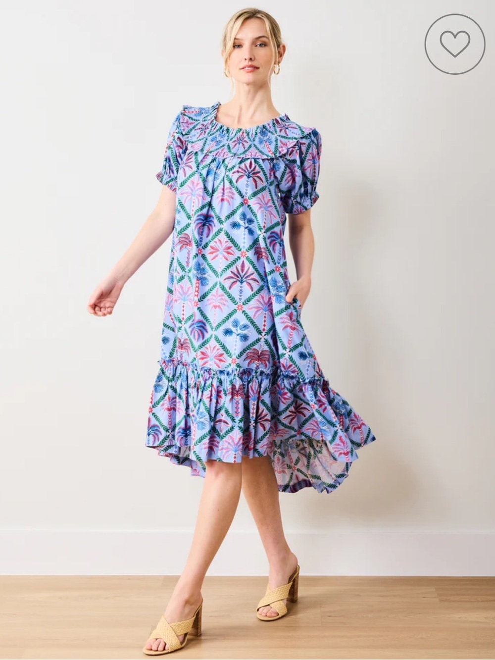 Printfresh Ximena Dress Palm Tree Paradise Organic cotton smocked summer 1x
